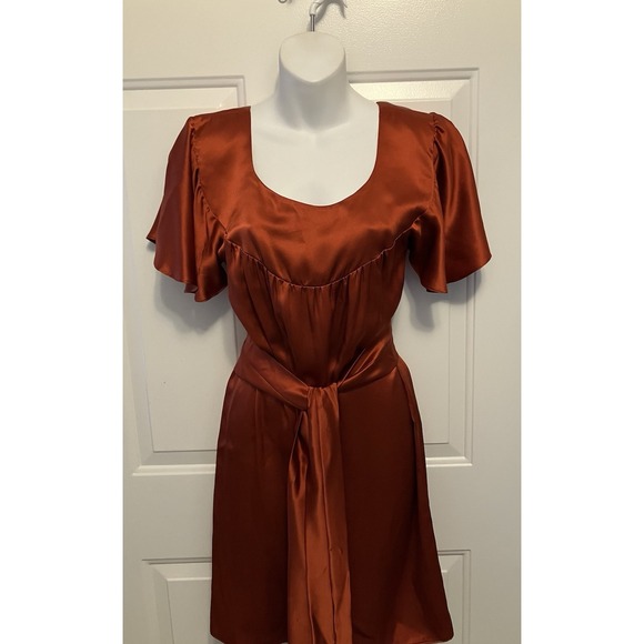 Dresses & Skirts - H. Fredriksson Sz Small 100% Silk Rust Brown Women’s Dress - Beautiful!!!